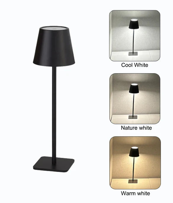 Cúpula LED Recarregável para Garrafas – Toque Inteligente, 3 Cores e Brilho Ajustável