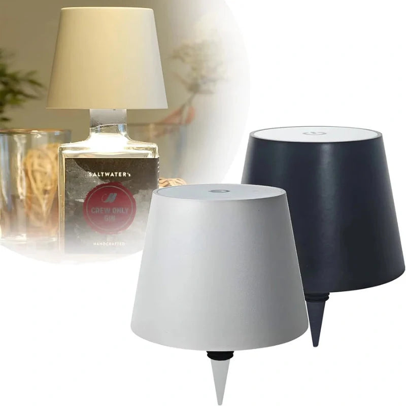 Cúpula LED Recarregável para Garrafas – Toque Inteligente, 3 Cores e Brilho Ajustável